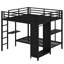 Structure de lit superposé avec garde-robe intégrée et bureau pliable