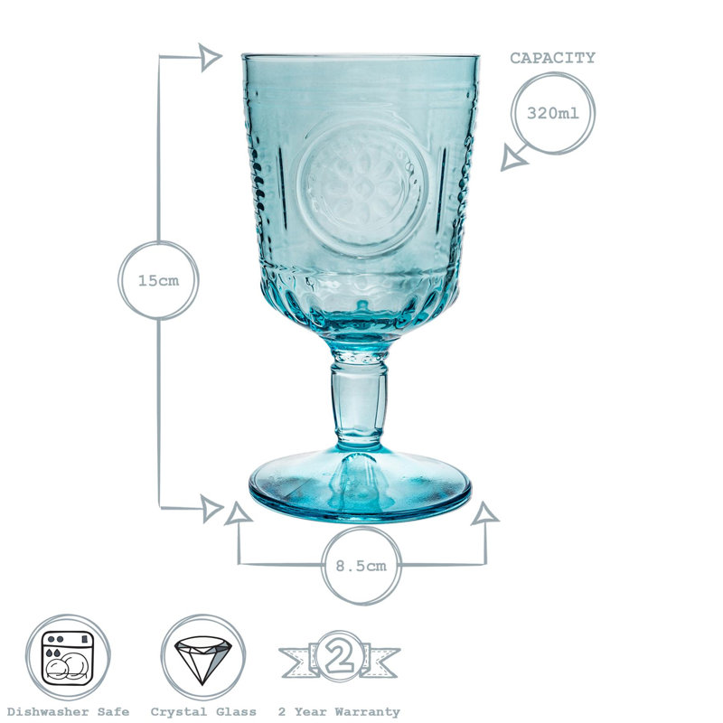 Romantic Wine Glasses - Romantic 320ml, Blue