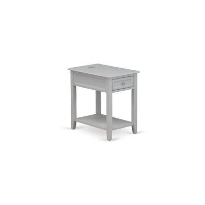 Denison Modern End Table - Rectangle Nightstand with a Drawer for Bedroom, Urban Gray