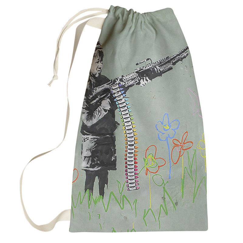 Fabric Laundry Bag with Handles, Large (36" H x 28" W x 1" D)