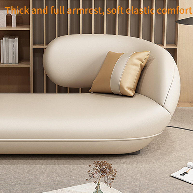 Fauteuil inclinable en similicuir léger et luxueux, Orienté à droite, Beige