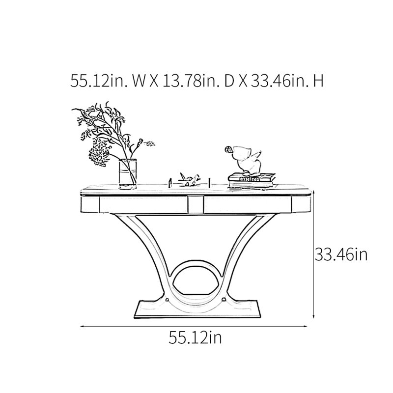 Console Modern Art, H 33,46 po x l 55,12 po x P 13,78 po
