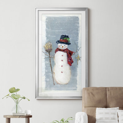 «Primitive Snowman II», reproduction d'art graphique sur papier encadrée