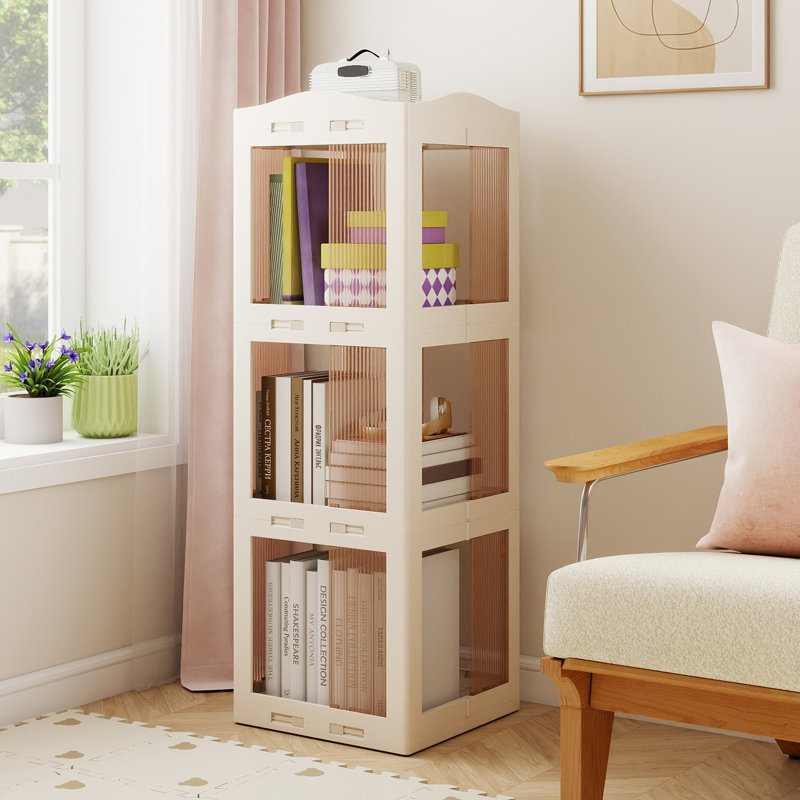 36cm W Plastic Book Cart Bookcase, (3 Shelves) 108cm. H x 36cm. W x 36cm. D
