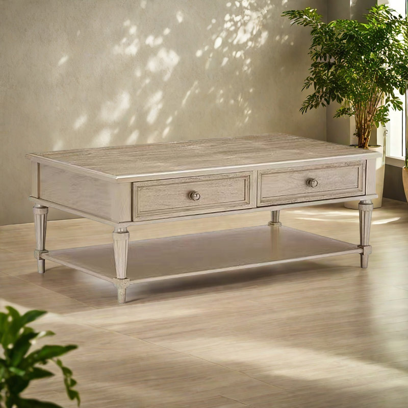 American light luxury rectangular coffee table, Champagne