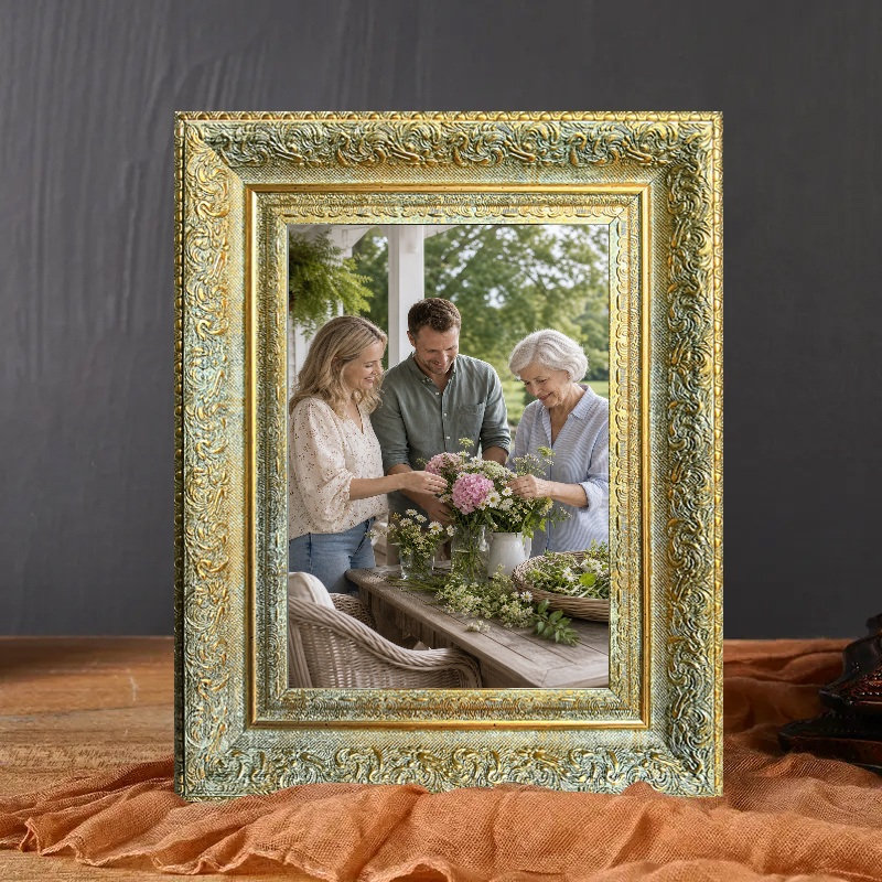 Cadre photo simple 11 pièces x 11 "or antique 11" pour décoration de bureau, Antique Gold, 1, 11" W x 14" H