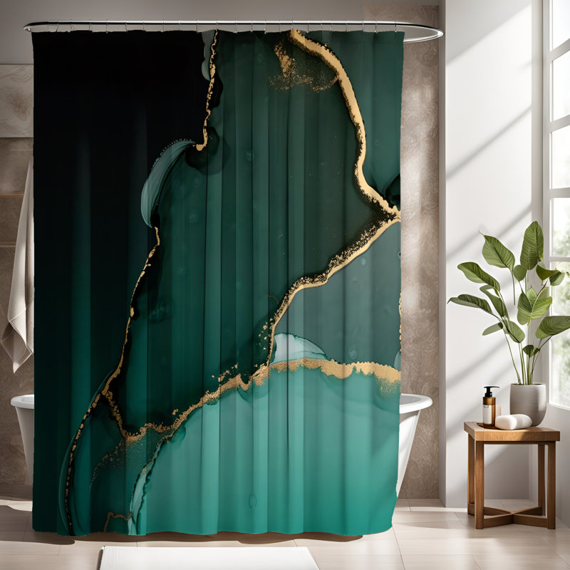 Abstract Shower Curtain, 93"H x 70"W