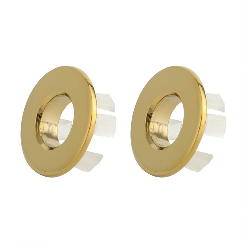 1,22 po Cuvette d'insertion en laiton avec couvercle de trop-plein à garniture de meuble-lavabo et capuchons ronds en nickel brossé (paquet de 2)