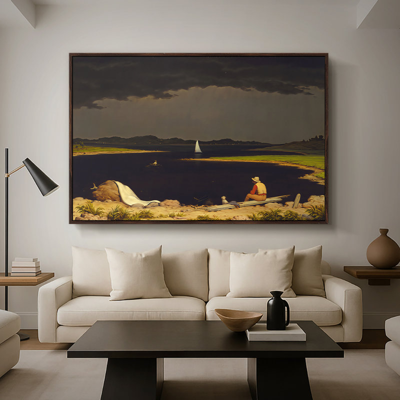 Toile tendue avec cadre 0-Martin Johnson Heade, 26 x 40, Noyer