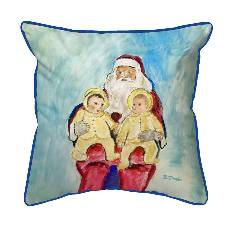 Coussin intérieur / extérieur Santa and Twins, H 12 po x l 12 po
