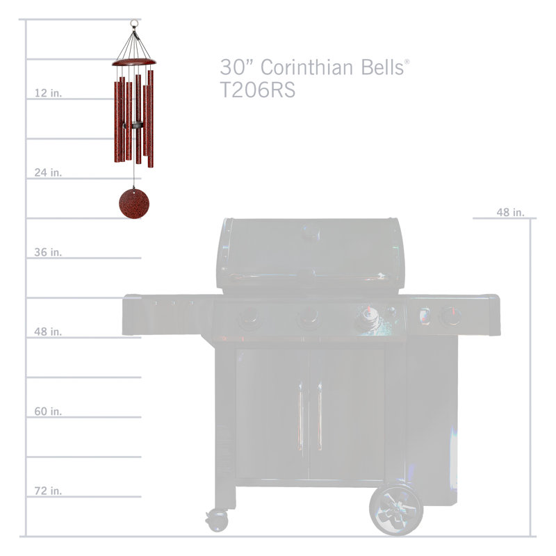 Ruby Splash Aluminum Wind Chime with Circular Design