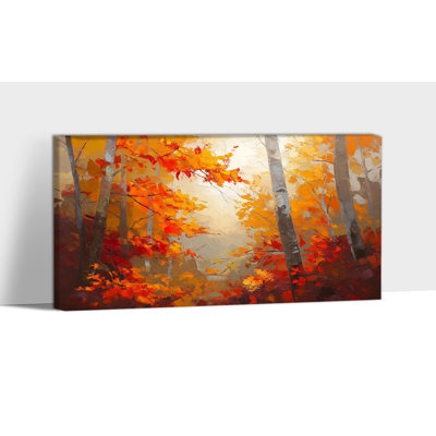 Toile d'automne, art mural d'automne, décorations d'automne avec paysage rétro 