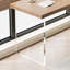 Bureau de direction brun en bois massif en forme de L-949714228