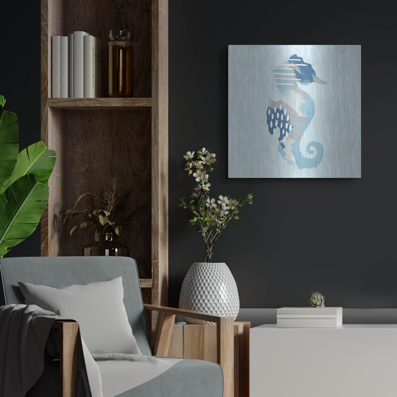«Coastal Cool 1» par Moira Hershey, art mural en métal, H 24 po x l 24 po