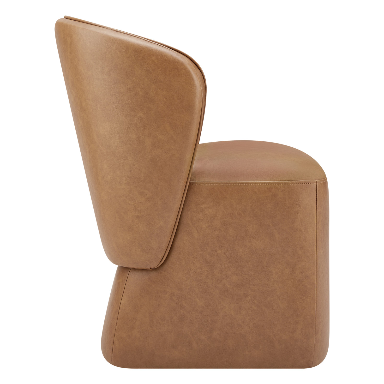 Niha Swivel Linen Dining Chair, Cognac