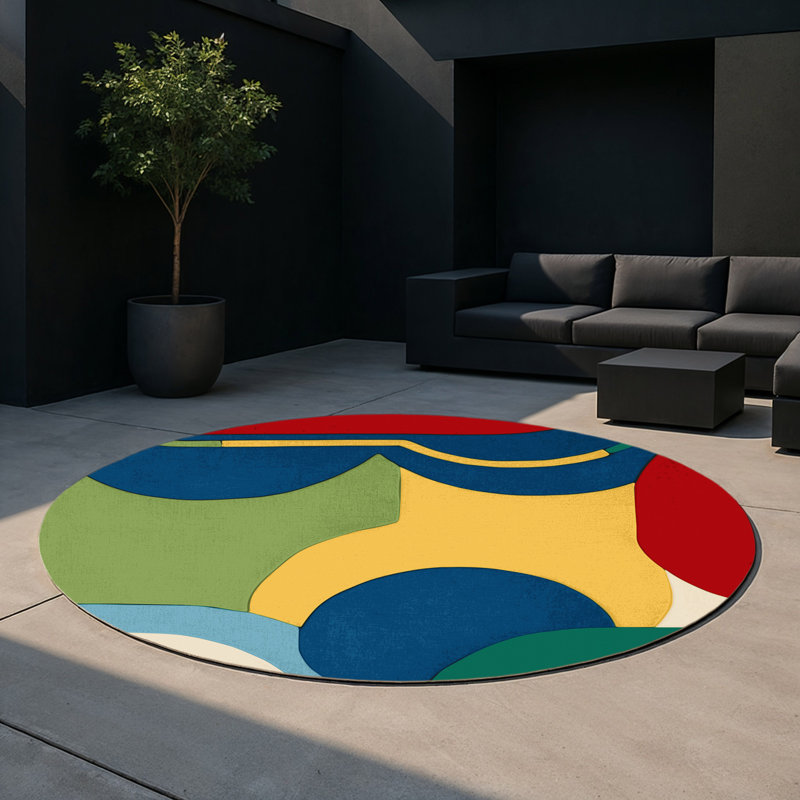 Lively Hop Indoor And Outdoor Area Rug, Round 5'