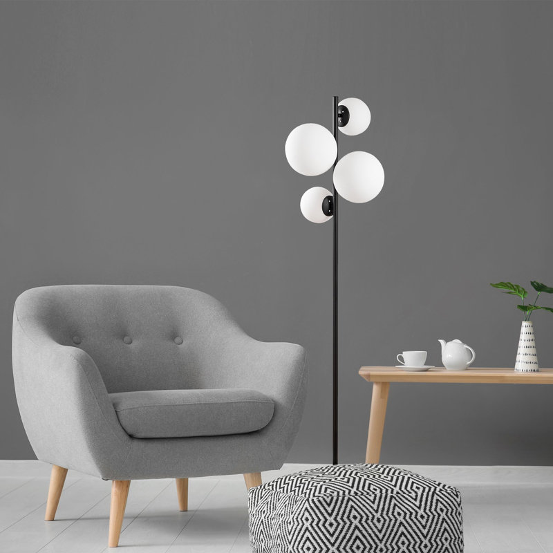 Lampe sur pied à branches 64 "Okamoto, Noir