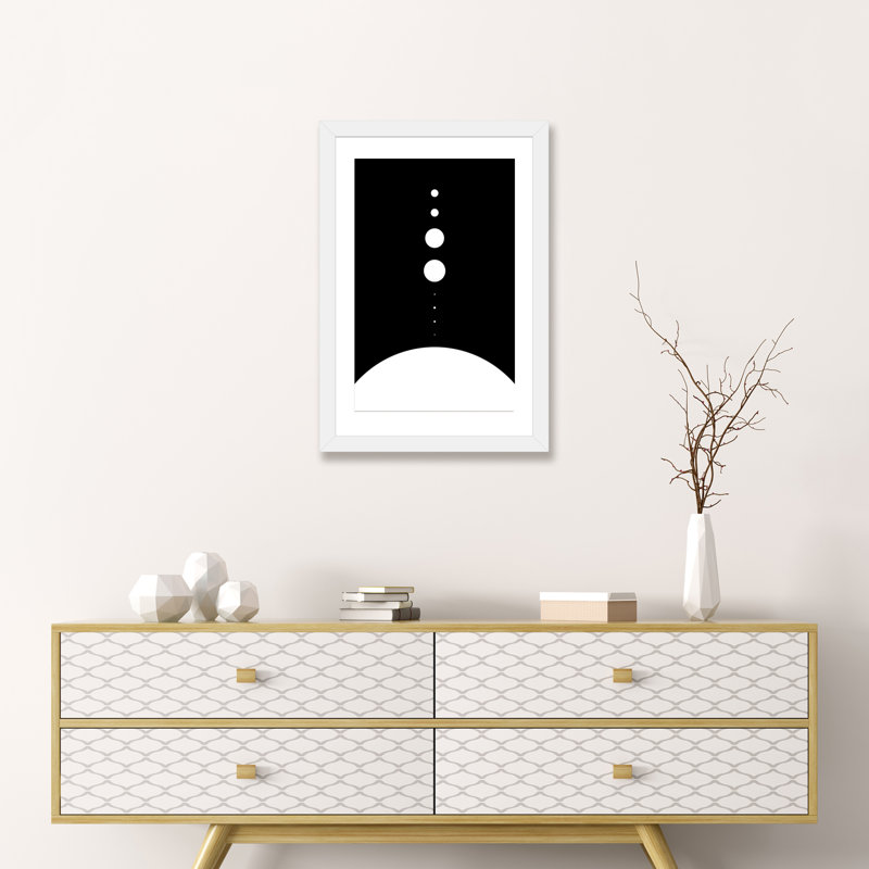 Planètes à l'échelle I - impression, Papier encadré blanc, Blanc, H 24 po x l 16 po x P 1 po