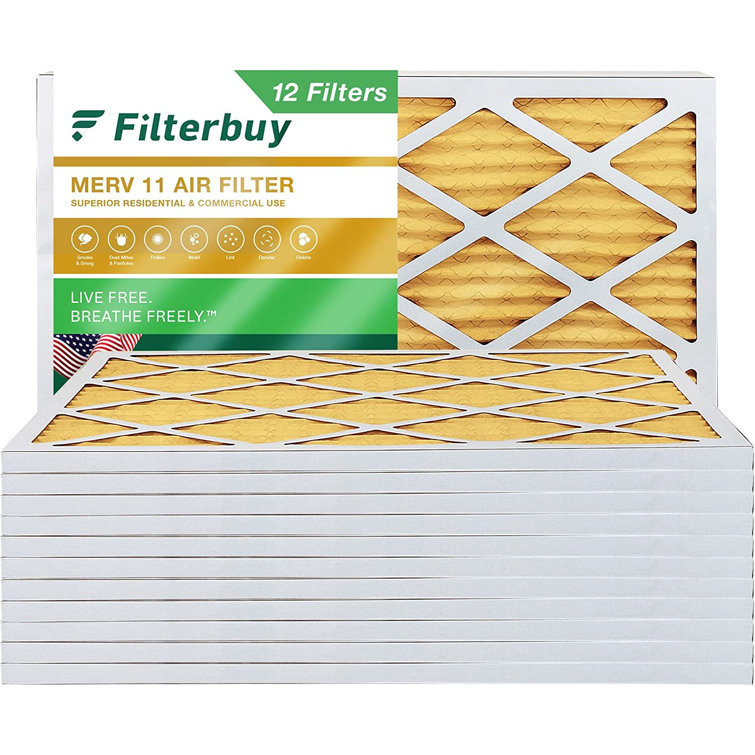 Filterbuy 14x25x1 Air Filter MERV 11, Pleated HVAC AC Furnace Filters ...