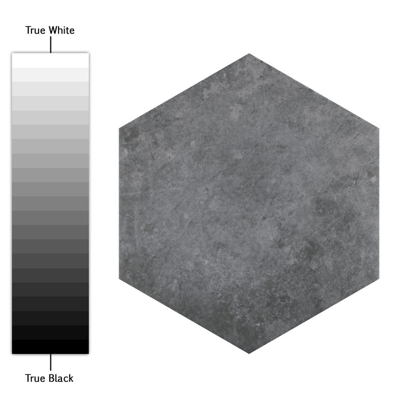 Heritage Hex 7" x 8" Porcelain Stone Look Wall & Floor Tile, Carbon