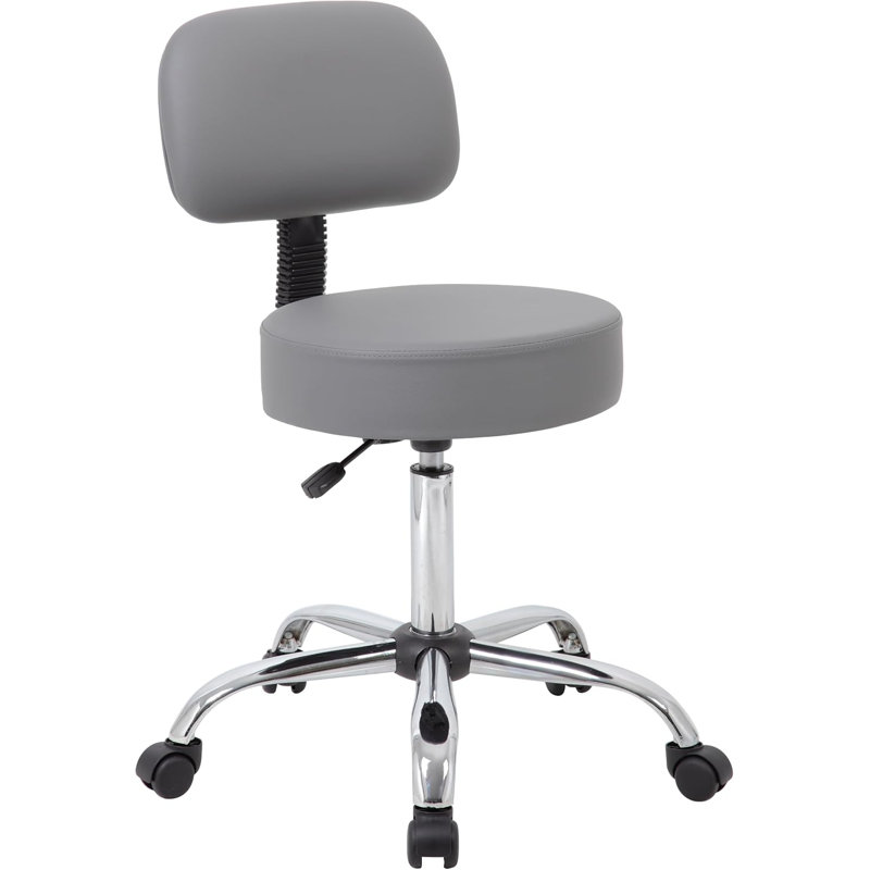 Tabouret de dessinateur professionnel avec dossier Office Spa, gris