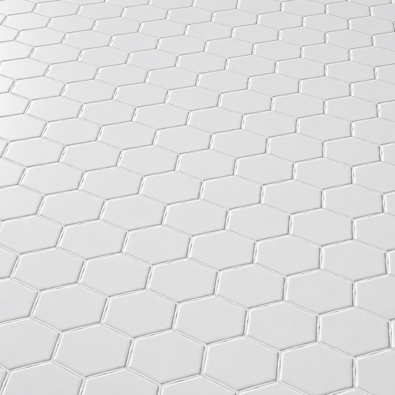 Mosaïques Tuxedo Hexagonales blanches de 5 cm, Hexagone blanc de 2 pouces