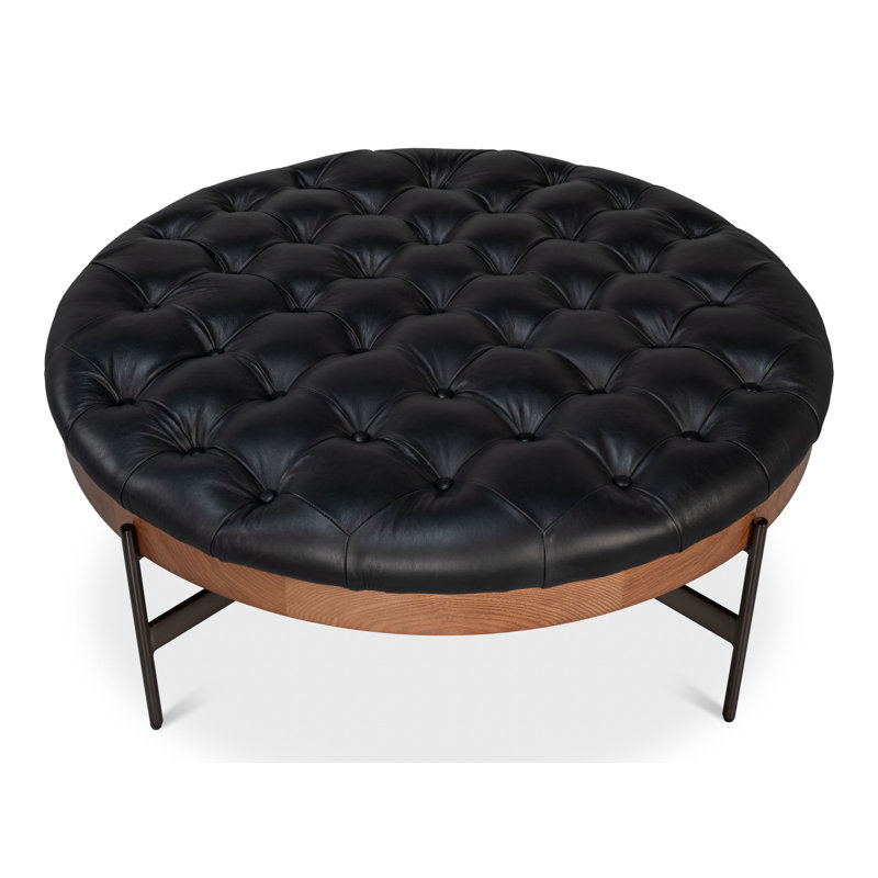Corbet Round Ottoman, Onyx Black