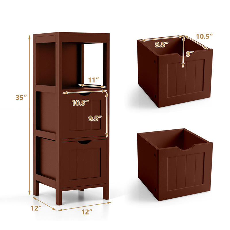Dulwich Freestanding Linen Cabinet, Brown