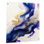 «Blue and Gold Splash Paint», art mural moderne abstrait en spirale en acrylique-1794243091