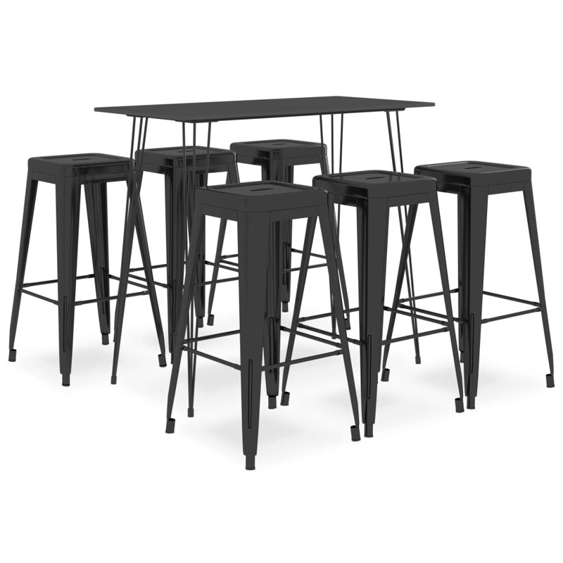 Phung 6 - Person Dining Set, Black