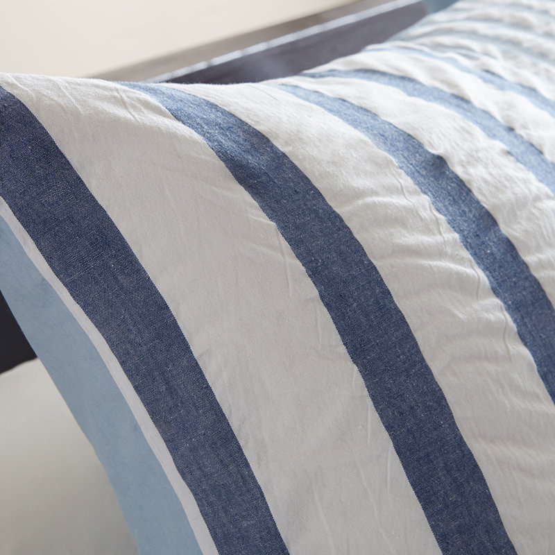 Sutton Blue Cotton Reversible Full Comforter Set