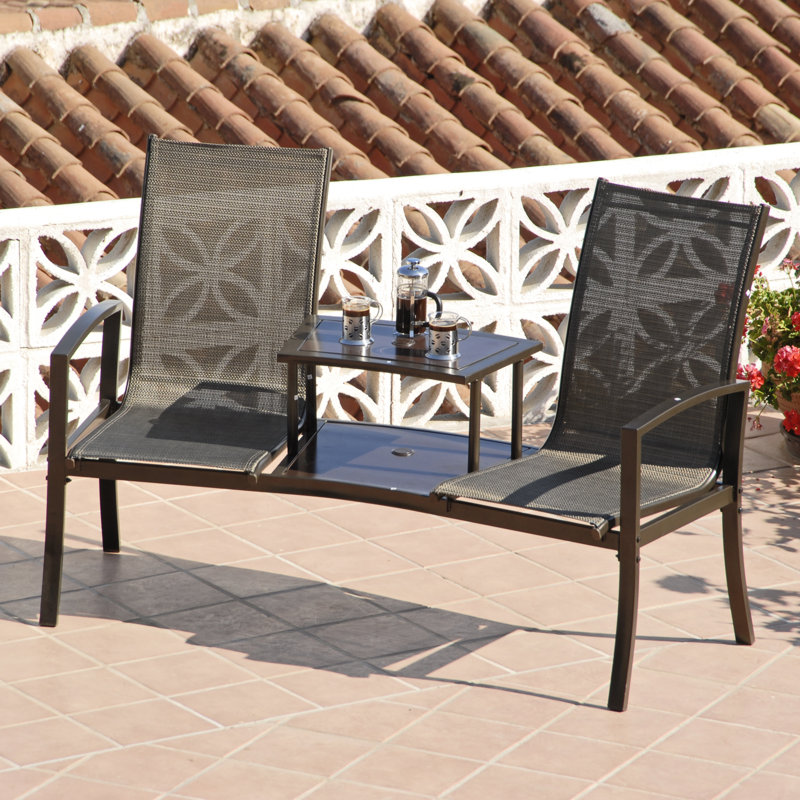 Banc tête-à-tête en acier Burnstad, Bronze