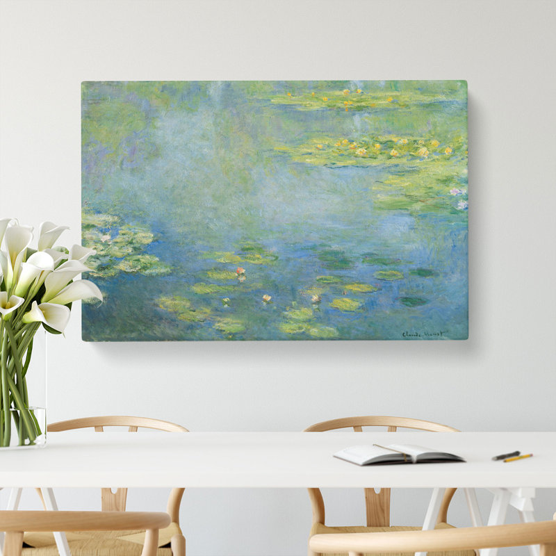 Water Lilies Lily Pond Vol.28 by Claude Monet - Wrapped Canvas Painting, 40cm H x 60cm W x 3cm D