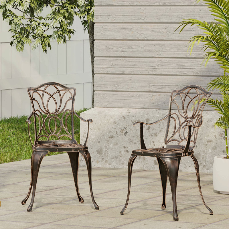 Chaise de salle à manger, cuivre noir (ensemble de 2)