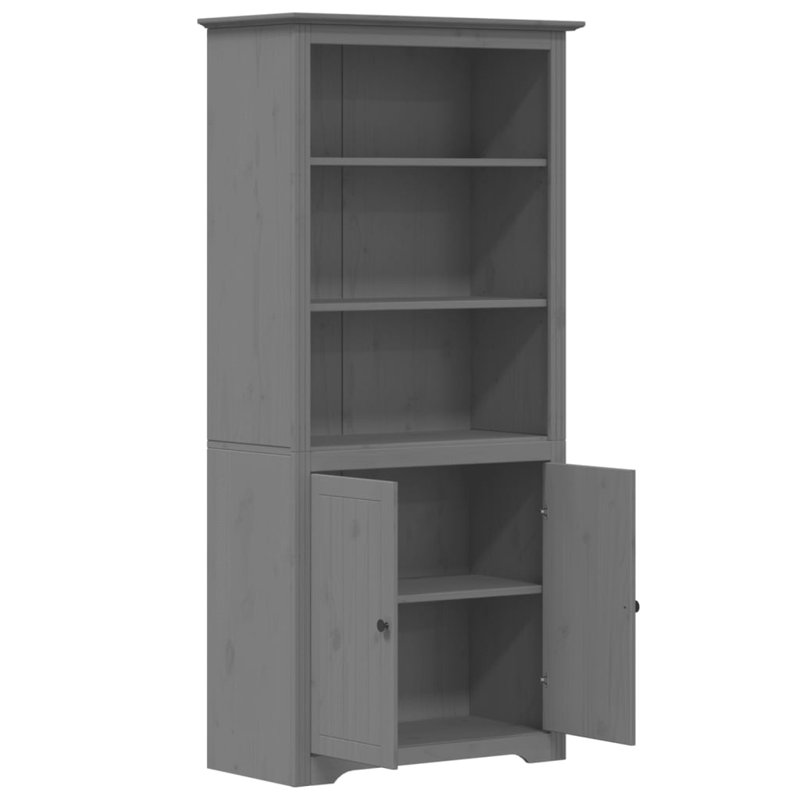 Bookcase BODO 32.3"x15.7"x68.1" Solid Wood Pine, Gray