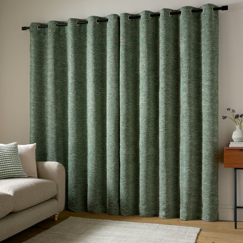 Semi Sheer Curtain Panel pair, Green, 46 x 72 Inch