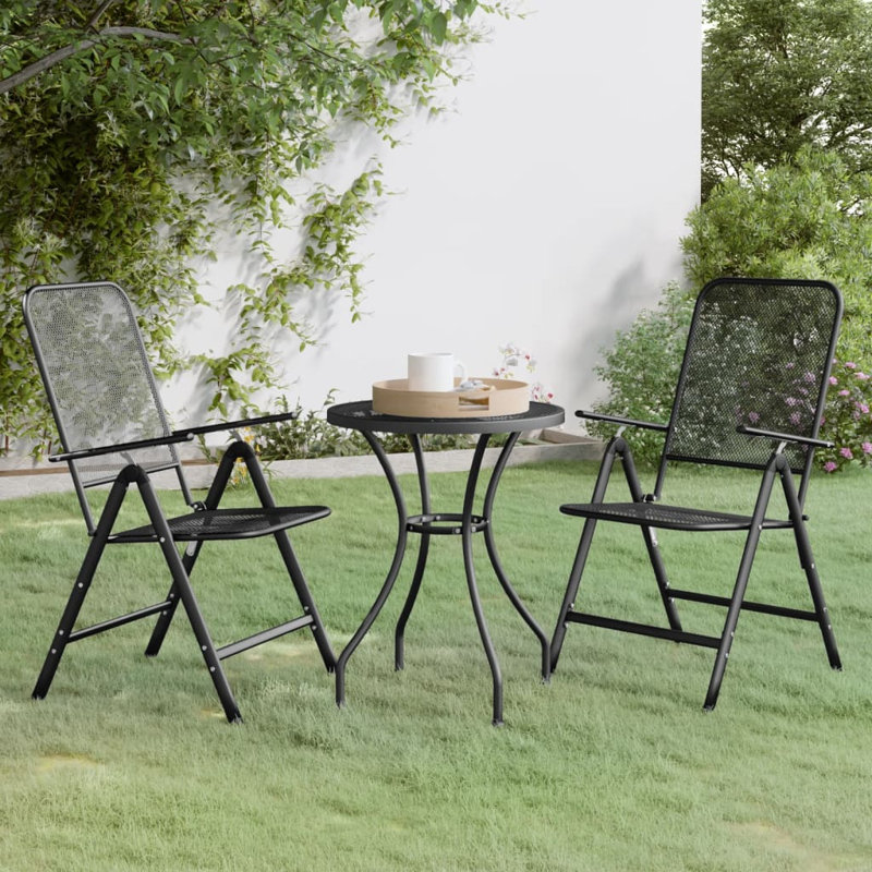 Ensemble de salle à manger de jardin d'extérieur anthracite