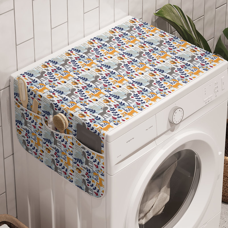Ensemble de 2 rangement pour machine à laver East Urban Home Forest Friends de 47 po x 18,5 po