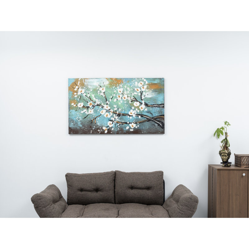 Toile murale moderne sans cadre, peinte à la main, 47 po x 27 po, vert lime