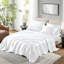 Drap-housse pour lit simple en satin de luxe 4 pièces blanc
