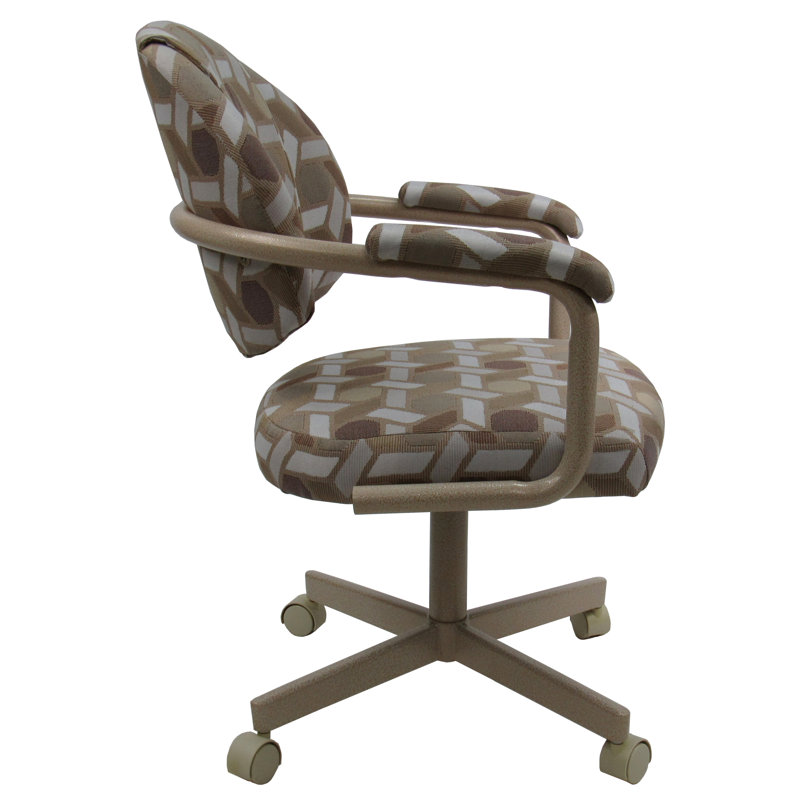 Swivel Metal Caster Dining Chairs - M-70 Style, Beige , Camber Latte, 1