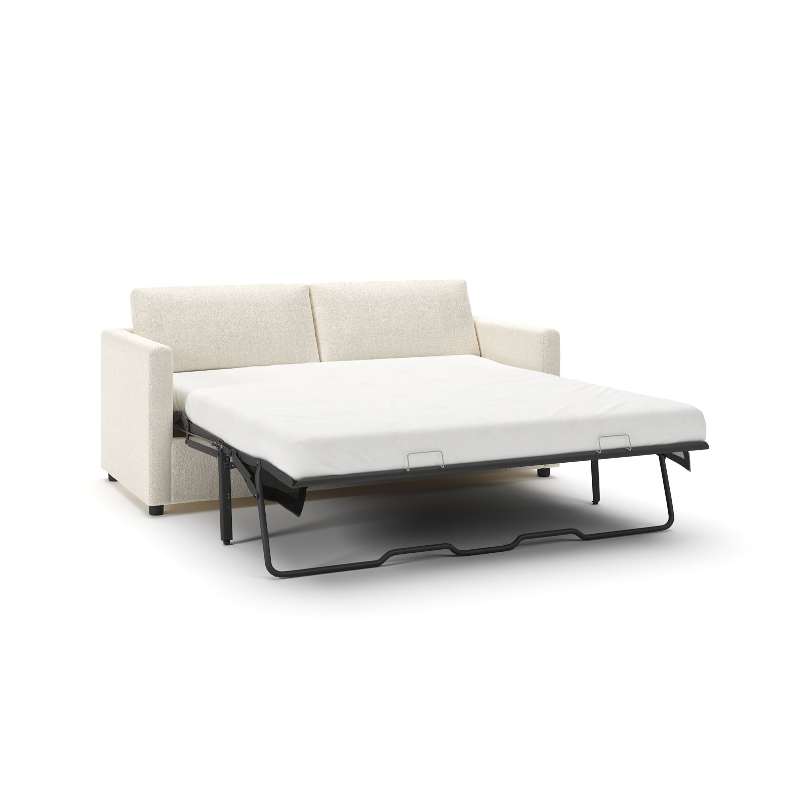 Godwin 75'' Upholstered Sofa, Davis Pearl Bouclé Performance