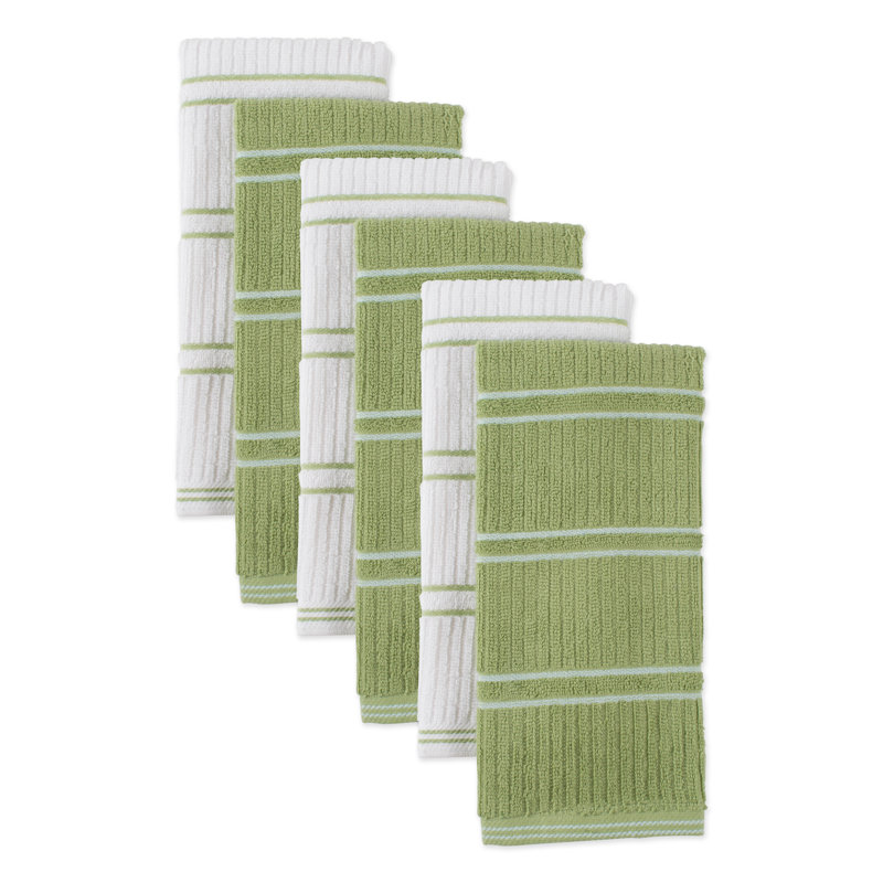 Ribbed Tea Towel Kitchen Towel, Green