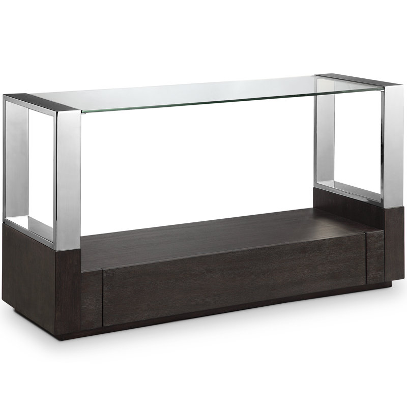Ahlers 50'' Glass Top Console Table