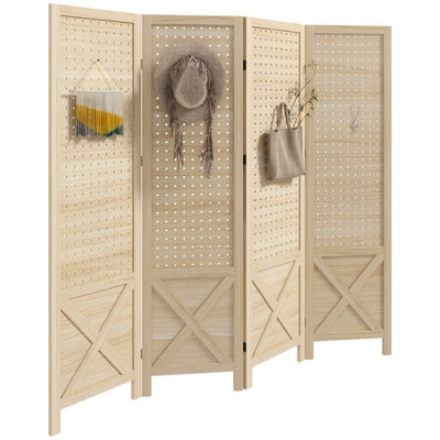 4 Panel Pegboard Display Room Divider
