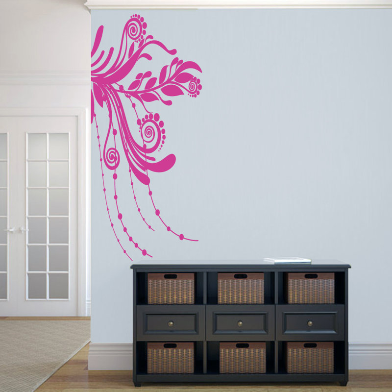 Décalcomanie murale en coin, Rose vif