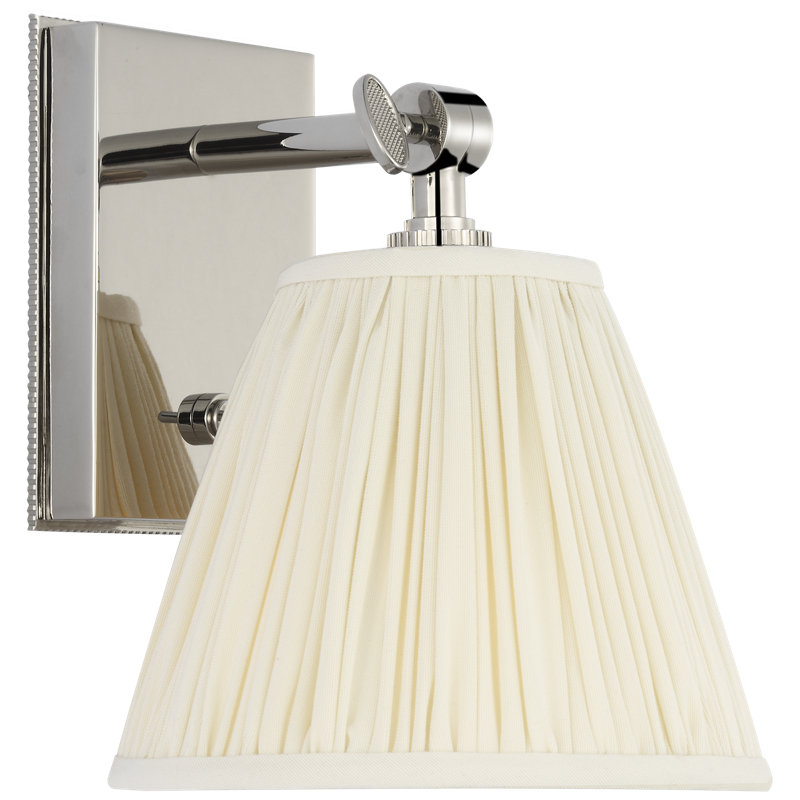 Marie Flanigan 1 - Light Armed Sconce, Polished Nickel, White