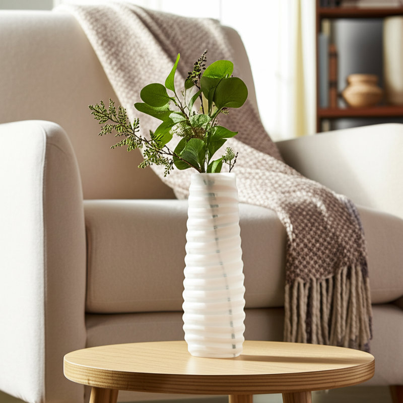 Vase sculpté en verre sculpté Home, H 17,75 po x l 6 po x P 6 po