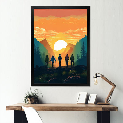 Jaune sarcelle audacieux, randonnée audacieuse, coucher de soleil III sur toile