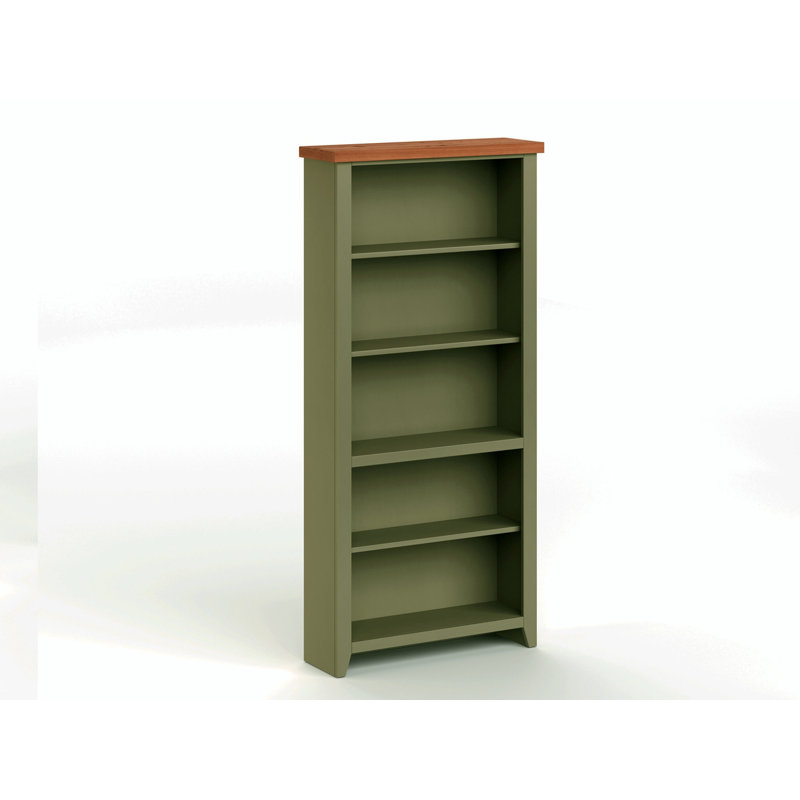 Columbia Bookcase, No Assembly Required, (5 Shelves) 72"H x 34"W x 11"D, Green